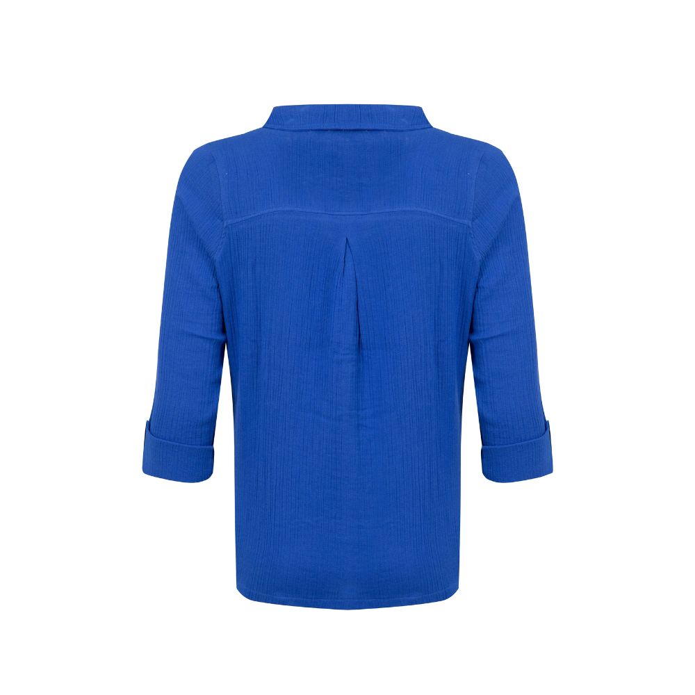 Weird Fish Suria Double Cloth Shirt - Mazarine Blue