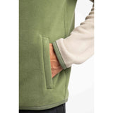 Weird Fish Tristan 1/4 Zip Colour Block Microfleece - Artichoke Green