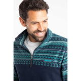 Weird Fish Gilbert 1/4 Zip Printed Microfleece - Cedar Green