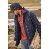 Weird Fish Tyburn Check Fleece Shacket - Navy