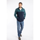 Weird Fish Gilbert 1/4 Zip Printed Microfleece - Cedar Green