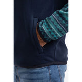 Weird Fish Gilbert 1/4 Zip Printed Microfleece - Cedar Green