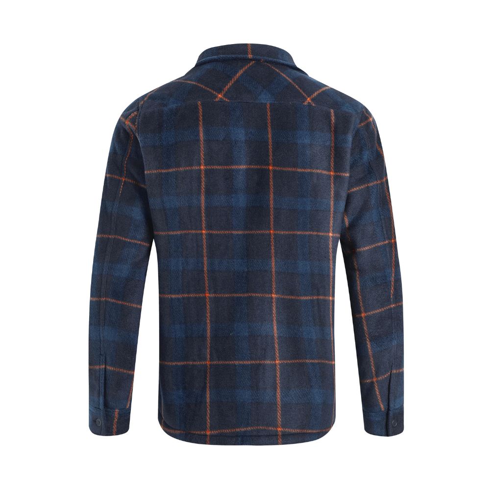 Weird Fish Tyburn Check Fleece Shacket - Navy