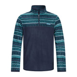 Weird Fish Gilbert 1/4 Zip Printed Microfleece - Cedar Green