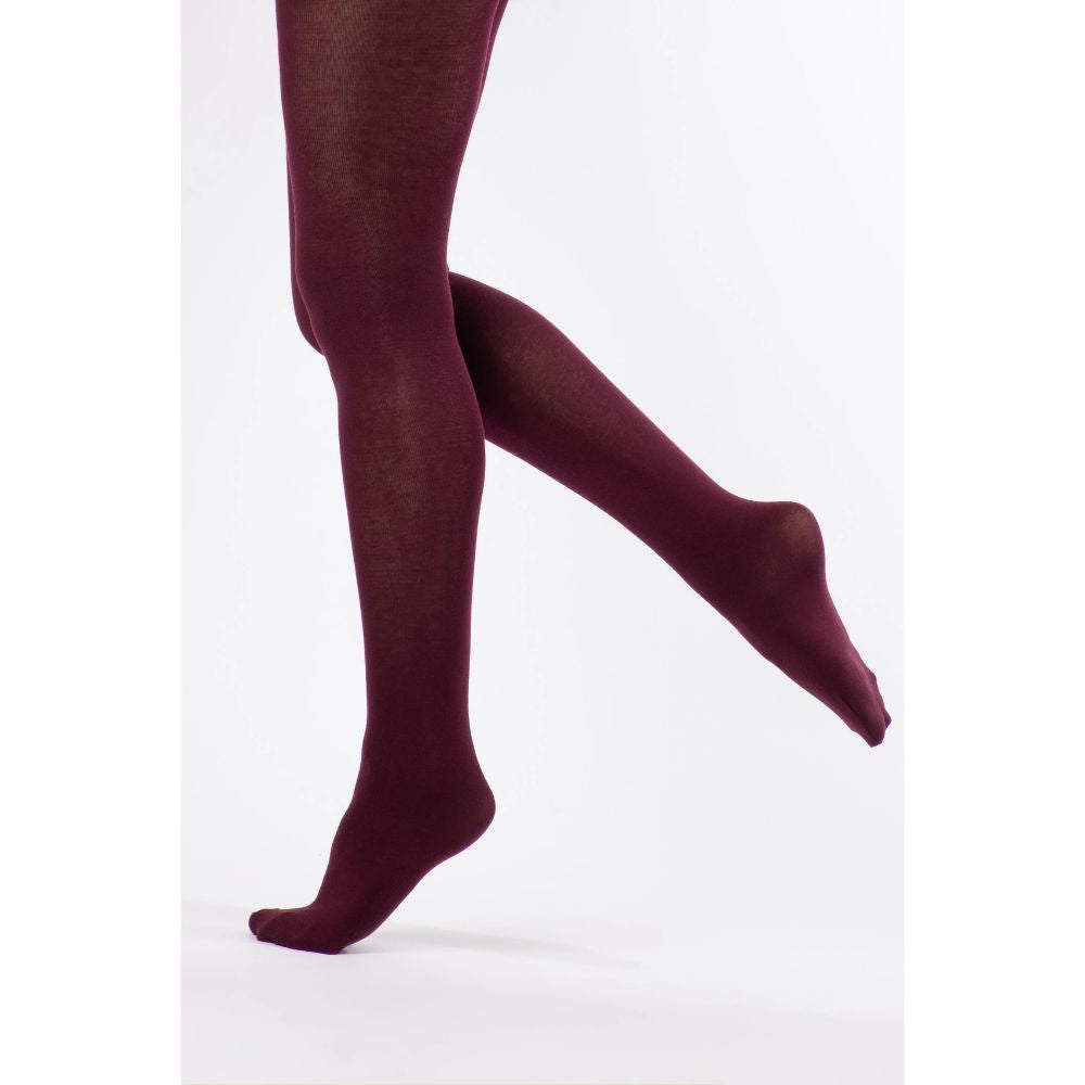 Weird Fish Una Plain Tights - Aubergine - L
