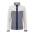 Weird Fish Zoe Striped Colour Block Full Zip Women's Fleece - Ecru - Old Railway Line Garden Centre