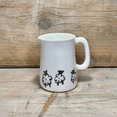 Welsh Connection 1 Pint Sheep Jug Porcelain White - Old Railway Line Garden Centre