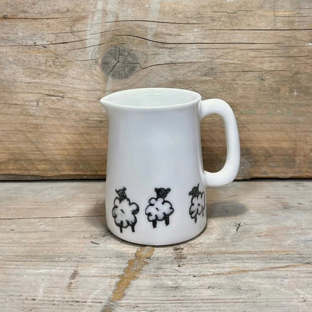 Welsh Connection 1 Pint Sheep Jug Porcelain White - Old Railway Line Garden Centre