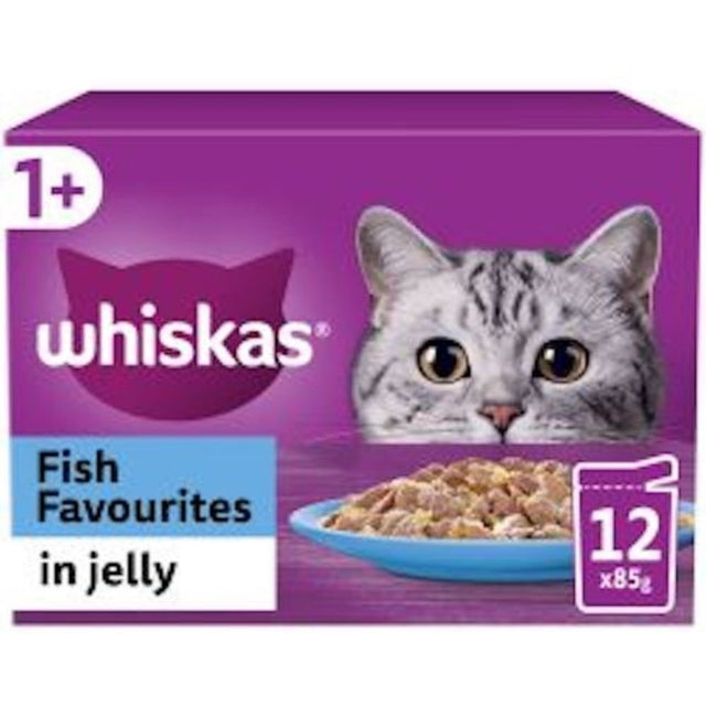 Whiskas 1+ Fish Favourites 85g Wet Cat Food Pouches in Jelly - Old Railway Line Garden Centre