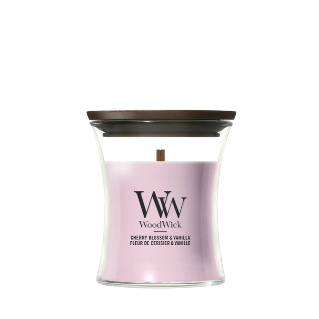 Wood Wick Cherry Blossom & Vanilla Mini Hourglass Candle - Old Railway Line Garden Centre