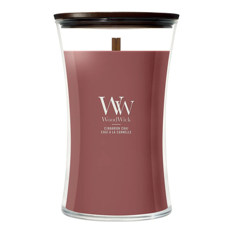 Wood Wick Cinnamon Chai Large Hourglass Candle - Old Railway Line Garden Centre