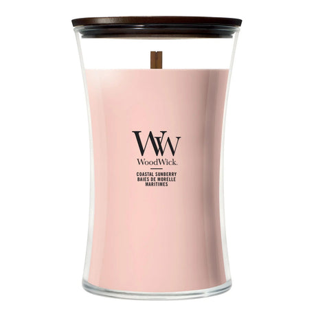 Wood Wick Coastal Sunberry Large Hourglass Candle - Old Railway Line Garden Centre
