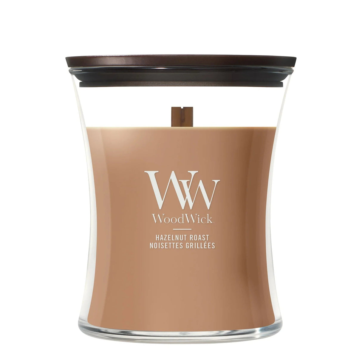 Wood Wick Hazelnut Roast Medium Hourglass Candle - Old Railway Line Garden Centre