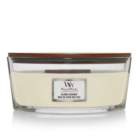 Wood Wick Island Coconut Ellipse Candle - Old Railway Line Garden Centre