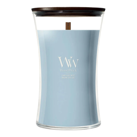 Wood Wick Lakeside Mist Large Hourglass Candle - Old Railway Line Garden Centre