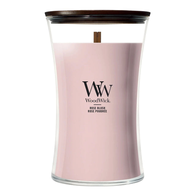 Wood Wick Rose Blush Large Hourglass Candle - Old Railway Line Garden Centre