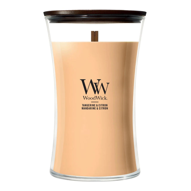 Wood Wick Tangerine & Citron Large Hourglass Candle - Old Railway Line Garden Centre