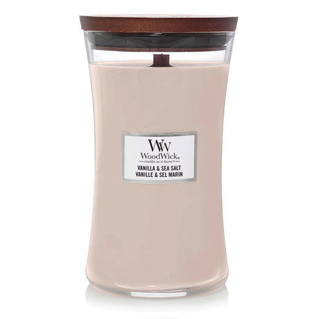 Wood Wick Vanilla & Sea Salt Large Hourglass Candle - Old Railway Line Garden Centre