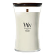 Wood Wick White Teak Large Hourglass Candle - Old Railway Line Garden Centre