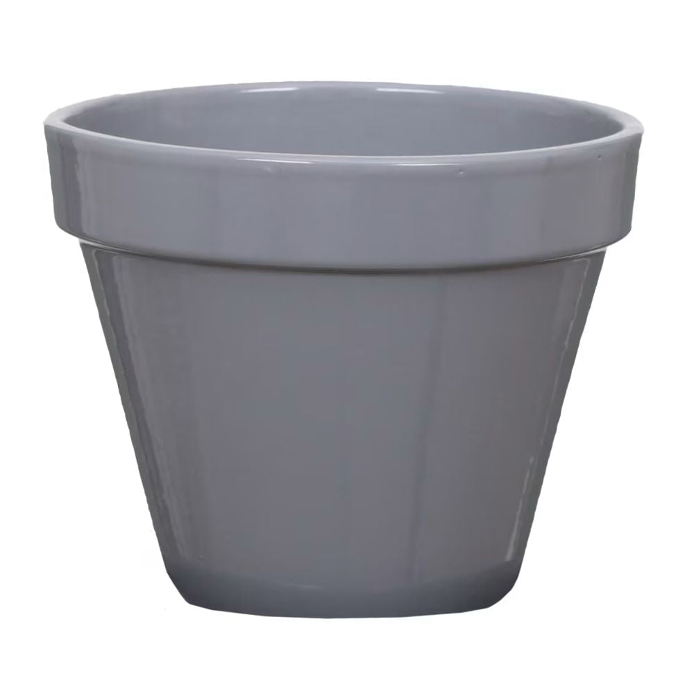 Woodlodge 10cm Hamburg Glazed Pot - Grey - Old Railway Line Garden Centre