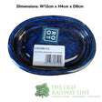 Woodlodge 12cm Blue Oval Bonsai Saucer - YMAPBLS12 - Old Railway Line Garden Centre