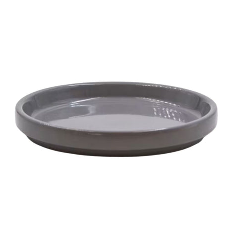 Woodlodge 14cm Hamburg Glazed Saucer - Grey - Old Railway Line Garden Centre
