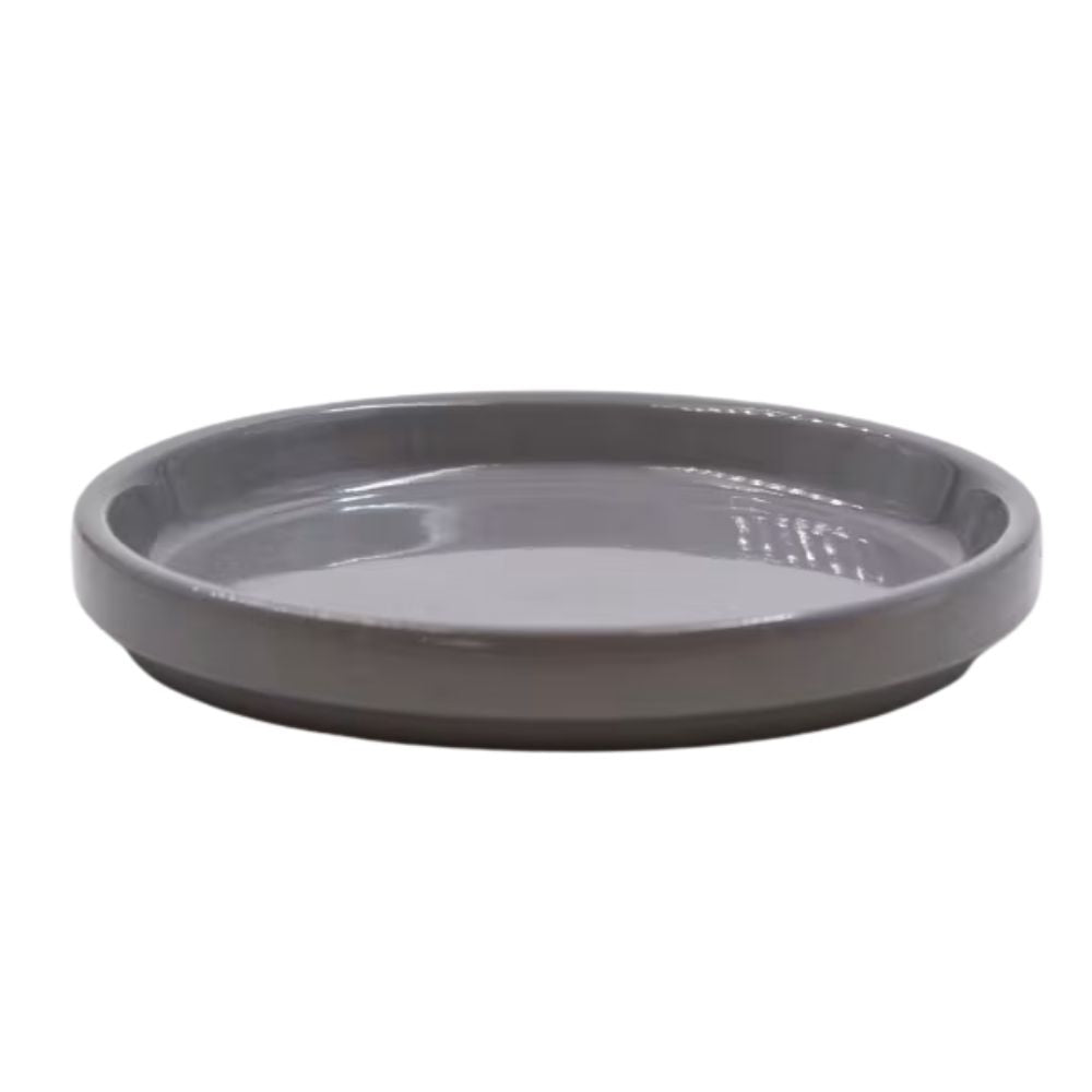 Woodlodge 14cm Hamburg Glazed Saucer - Grey