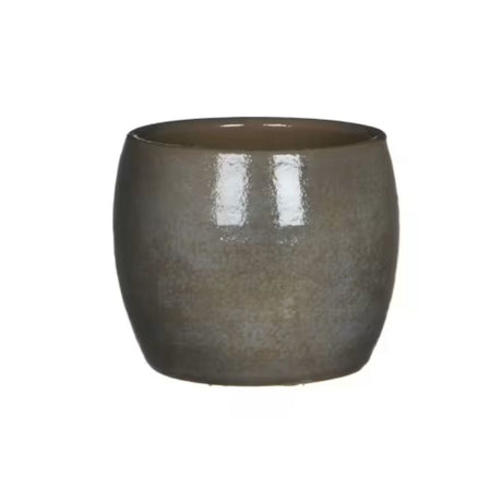 Woodlodge 16cm Carlo Glazed Pot - Dark Grey - Old Railway Line Garden Centre