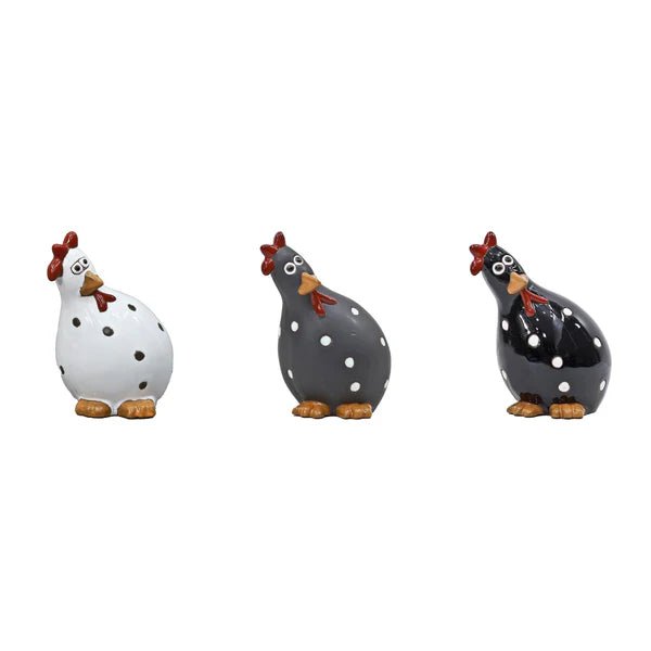 Woodlodge 17cm White Crazy Chicken Ornament - YCZYCHWH17 - Old Railway Line Garden Centre