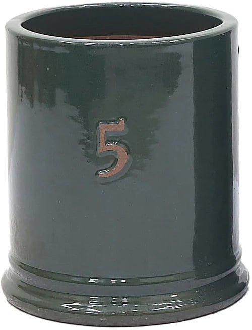 Woodlodge 18cm Green Five Glazed Pot - YFIVEGR18 - Old Railway Line Garden Centre