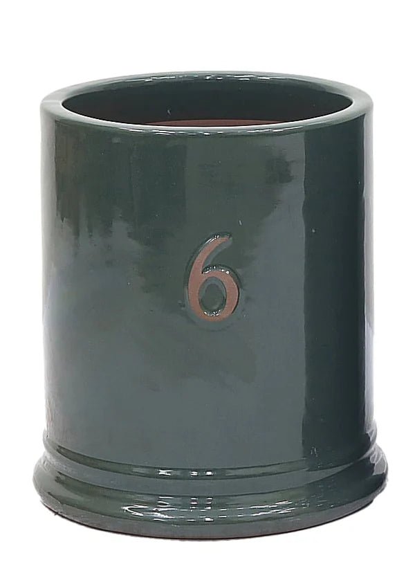 Woodlodge 18cm Green Six Glazed Pot - YSIXGR18 - Old Railway Line Garden Centre
