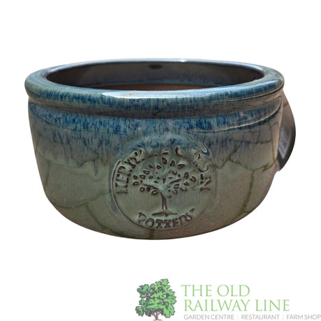 Woodlodge 19cm Dark Green Edwin Bowl Glazed Pot - YEDWBDGR19 - Old Railway Line Garden Centre