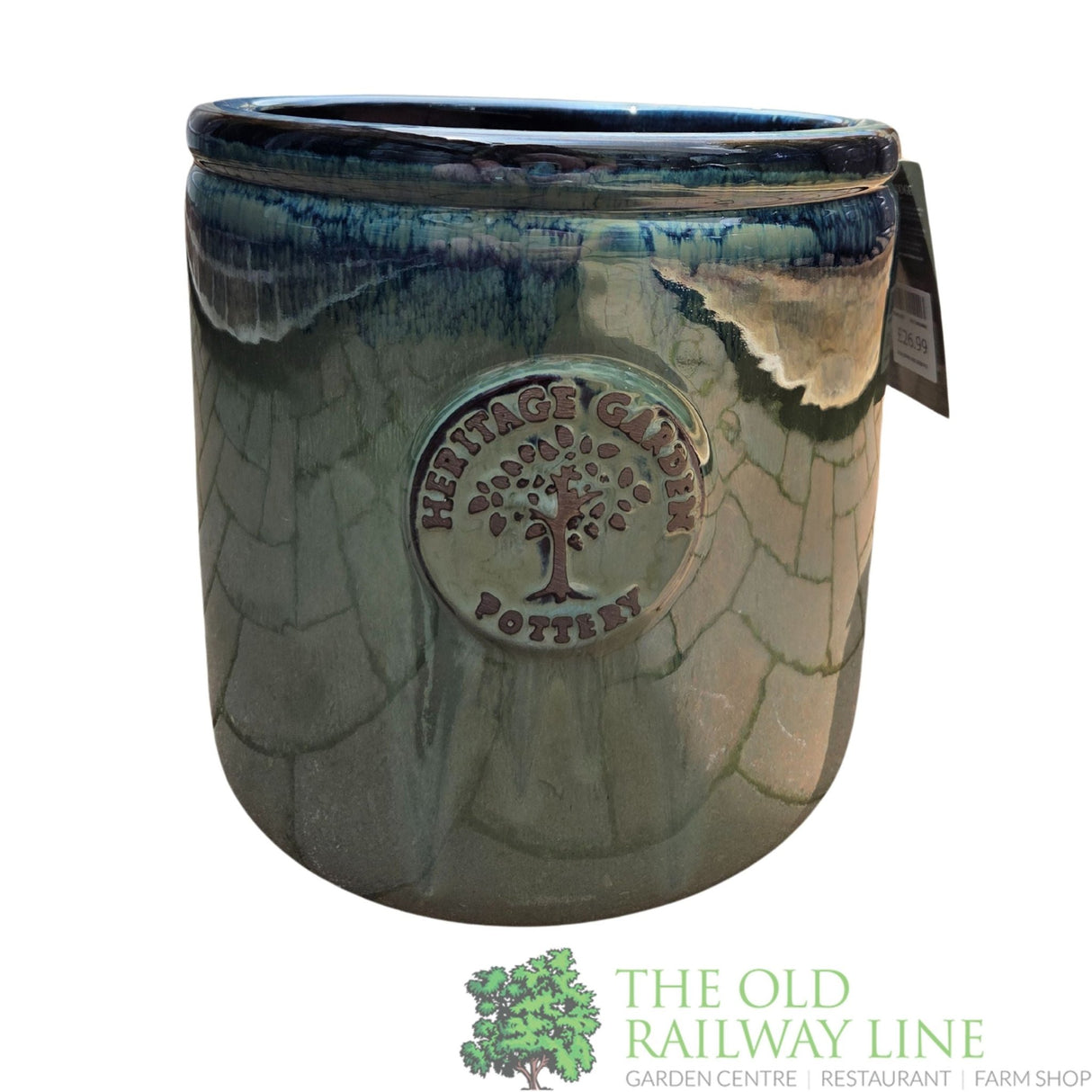 Woodlodge 19cm Dark Green Edwin Heritage Cylinder Glazed Pot - YEDWIDGR19 - Old Railway Line Garden Centre