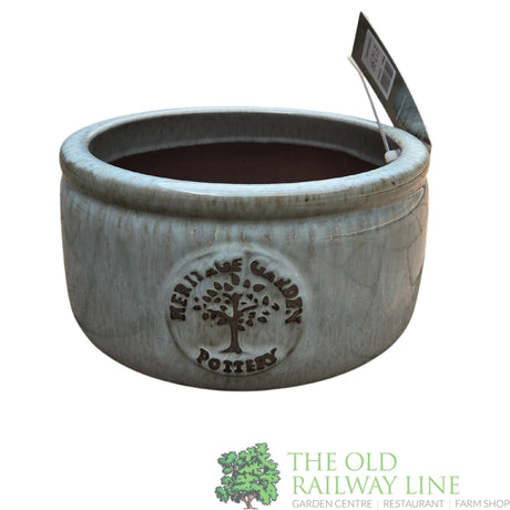 Woodlodge 19cm Grey Edwin Bowl Glazed Pot - YEDWIBGY19 - Old Railway Line Garden Centre