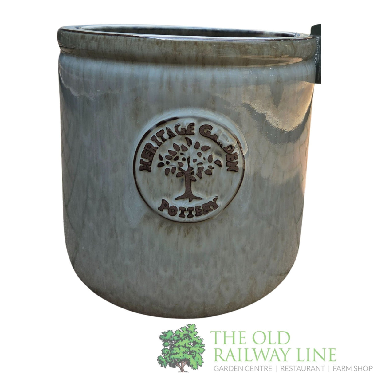 Woodlodge 19cm Grey Edwin Heritage Cylinder Glazed Pot - YEDWINGY19 - Old Railway Line Garden Centre