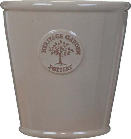 Woodlodge 19cm Taupe Edvard Heritage Glazed Pot - YEDVARTP19 - Old Railway Line Garden Centre