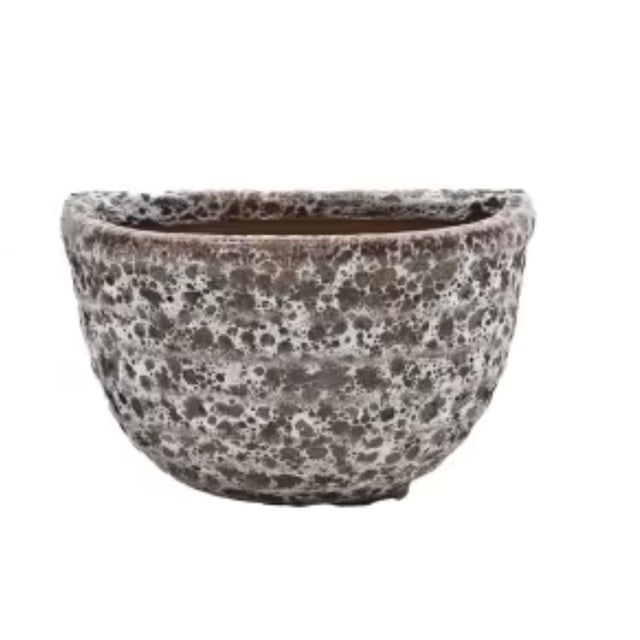 Woodlodge 20cm Brown Relic Ribbed Wall Pot - YWALREBR20 - Old Railway Line Garden Centre