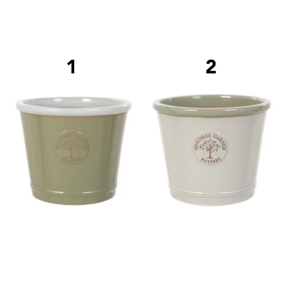 Woodlodge 20cm Heritage Edwttwg Glazed Pot - Choice of 2 - Old Railway Line Garden Centre