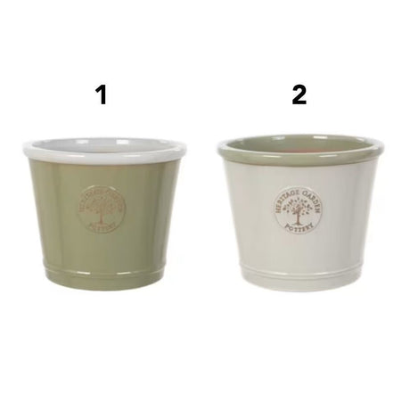 Woodlodge 20cm Heritage Edwttwg Glazed Pot - Choice of 2 - Old Railway Line Garden Centre