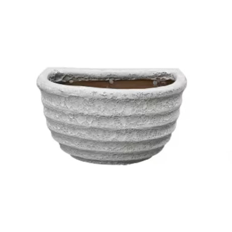 Woodlodge 20cm White Relic Ribbed Wall Pot - YWALRRWH20 - Old Railway Line Garden Centre