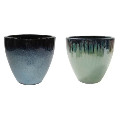 Woodlodge 21cm Ajaccio Shape 1 Glazed Pot - Choice of 2 - Old Railway Line Garden Centre