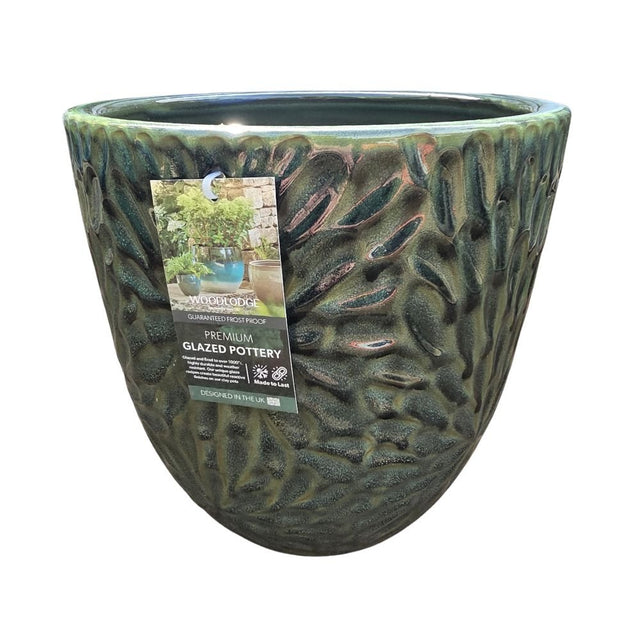 Woodlodge 21cm Alice 1 Glazed Pot - Dark Green - Old Railway Line Garden Centre