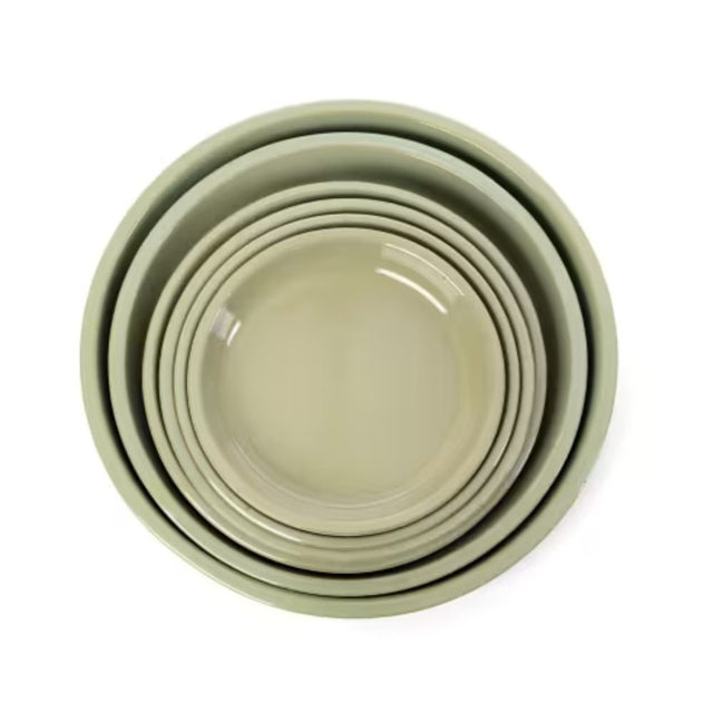 Woodlodge 25cm Blossom Glazed Pot Saucer - Mint Green - Old Railway Line Garden Centre