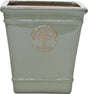 Woodlodge 25cm Khaki Green Edward Heritage Glazed Square Pot - YESQRGR25 - Old Railway Line Garden Centre
