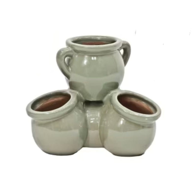 Woodlodge 26cm Glazed Herb Jar Pot - Mint Green - Old Railway Line Garden Centre