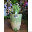 Woodlodge 26cm Green Marble Metgr Glazed Pot - YMETZGRM20 - Old Railway Line Garden Centre