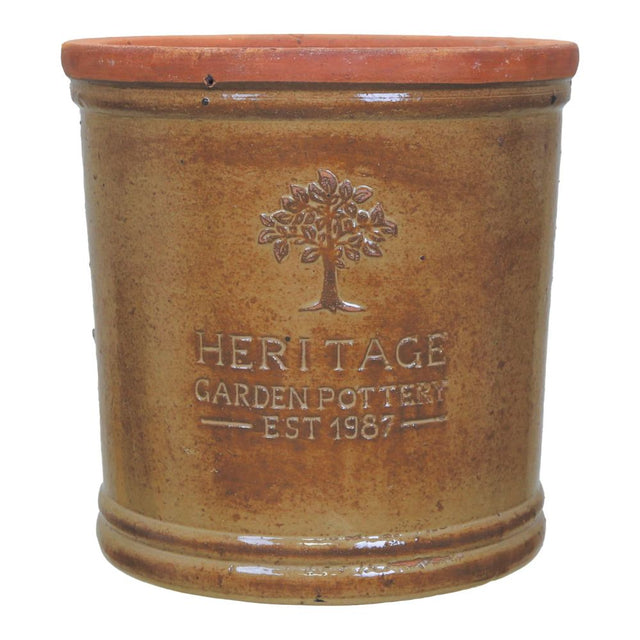 Woodlodge 28cm Heritage Eldwood Glazed Pot - Honey Yellow - Old Railway Line Garden Centre