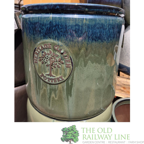 Woodlodge 30cm Dark Green Edwin Heritage Cylinder Glazed Pot - YEDWIDGR30 - Old Railway Line Garden Centre