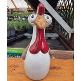 Woodlodge 30cm Glazed Chicken Large Garden Ornament - White - Old Railway Line Garden Centre