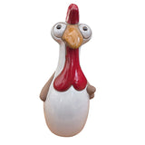 Woodlodge 30cm Glazed Chicken Large Garden Ornament - White - Old Railway Line Garden Centre
